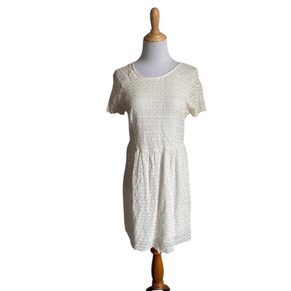 Free People Size 10 Creamy White Lace Knee Length Dress - Picture 13 of 13